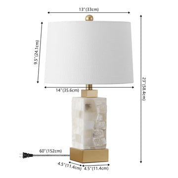 Eloise 23" Alabaster/Metal LED Table Lamp - JONATHAN Y